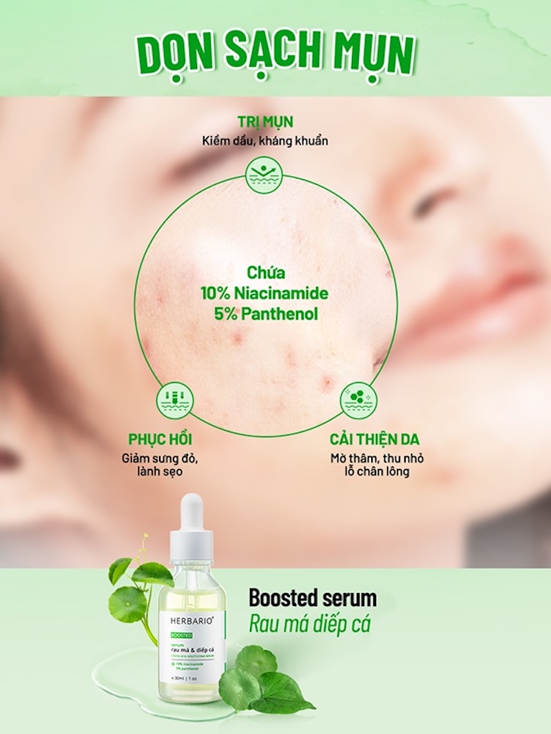 Boosted Serum rau má & diếp cá Herbario boosted serum rau ma & diep ca herbario