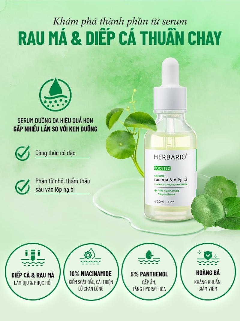 boosted serum rau ma & diep ca herbario