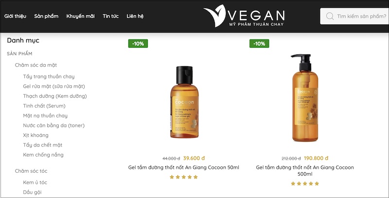 Mua Gel tắm đường thốt nốt An Giang Cocoon ở VEGAN mua gel tam duong thot not an giang o Vegan