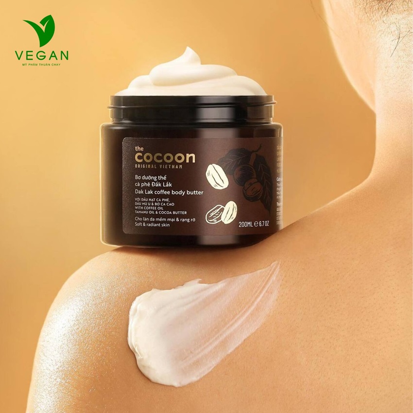 Bơ dưỡng thể cà phê đắk lắk cocoon thuần chay Bơ dưỡng thể cà phê đắk lắk cocoon thuần chay