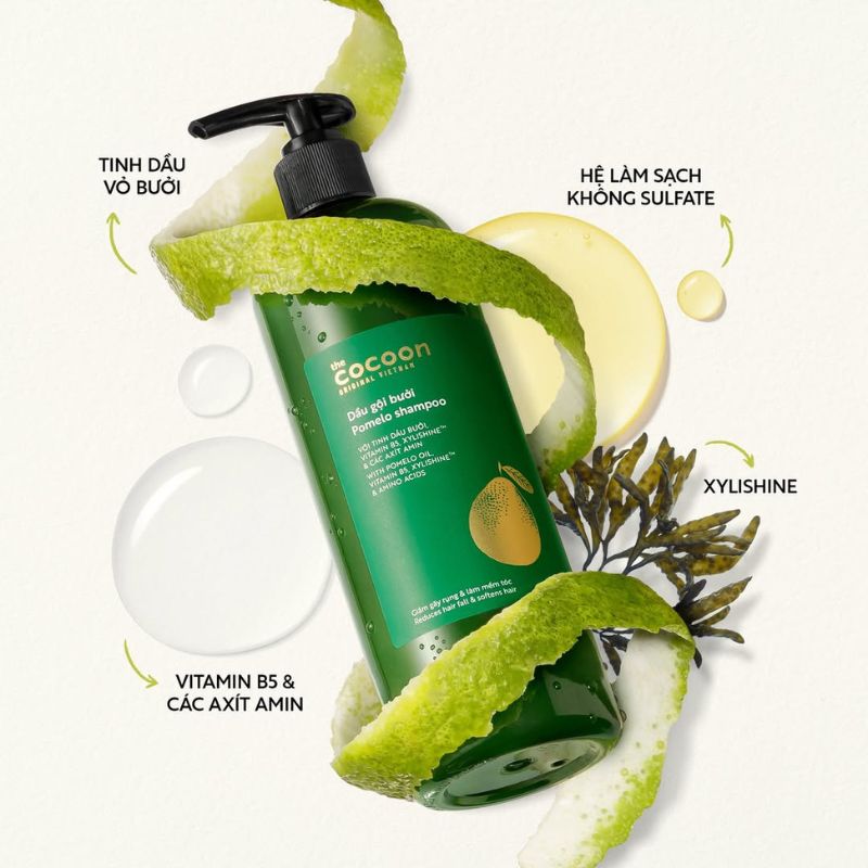 dau goi buoi khong sulfate cocoon thuan chay 