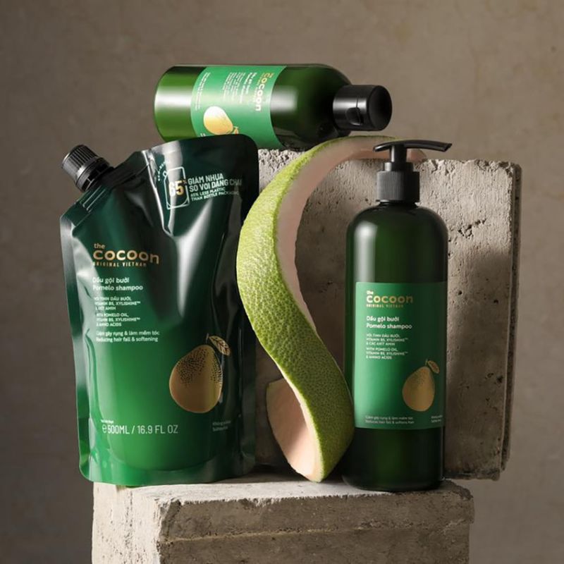 dau goi buoi khong sulfate cocoon thuan chay 