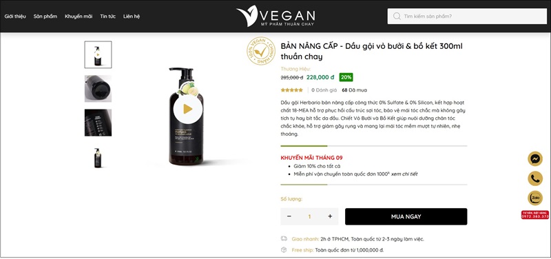 dau goi khong sulfate khong silicon