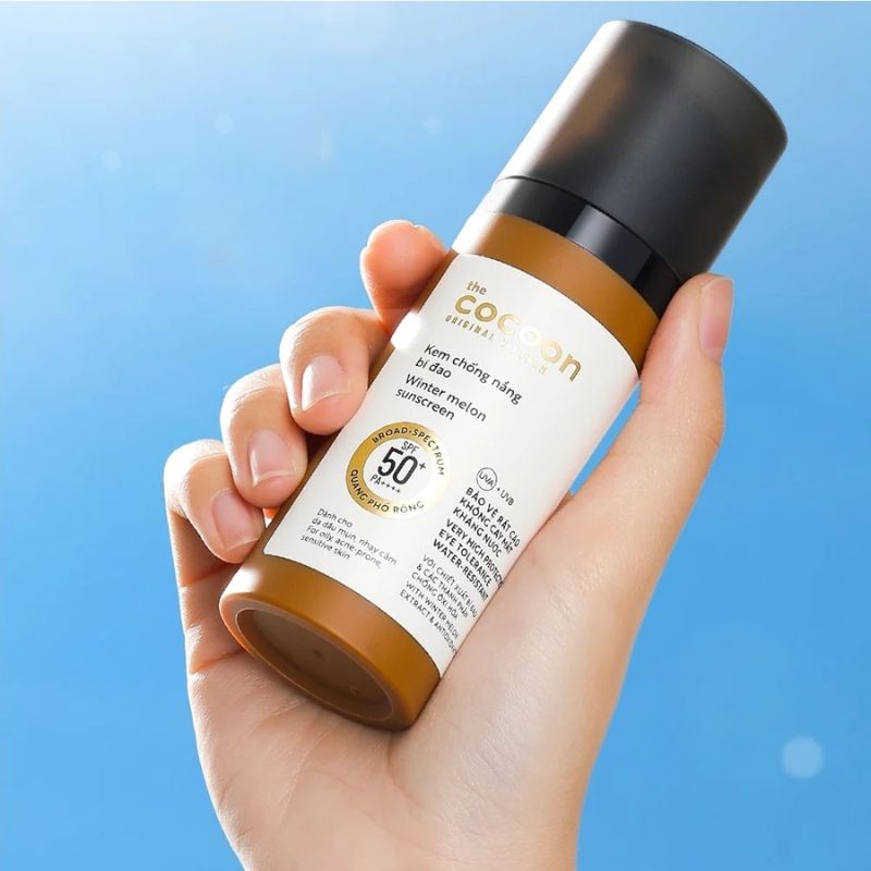 Kem chống nắng bí đao quang phổ rộng, SPF 50 +, PA ++++ Cocoon 50ml kem chong nang bi dao cocoon