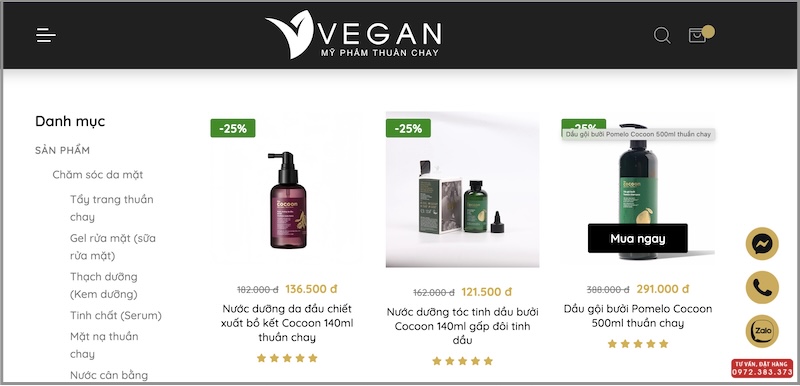 mua nuoc duong da dau bo ket va nuoc duong toc tinh dau buoi cocoon o vegan