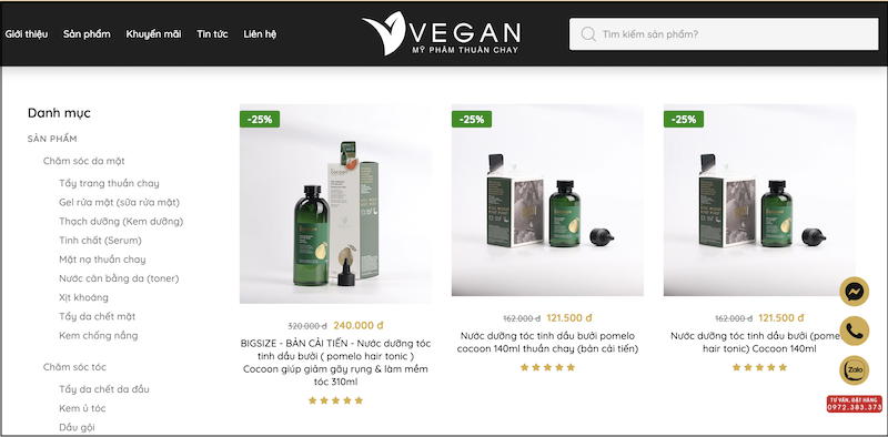 mua nuoc duong toc tinh dau buoi cocoon o VEGAN my pham thuan chay