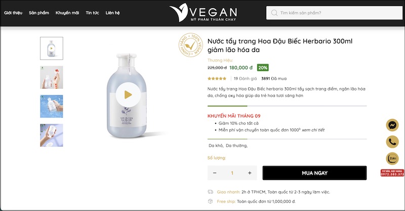 mua nuoc tay trang hoa dau biec o VEGAN