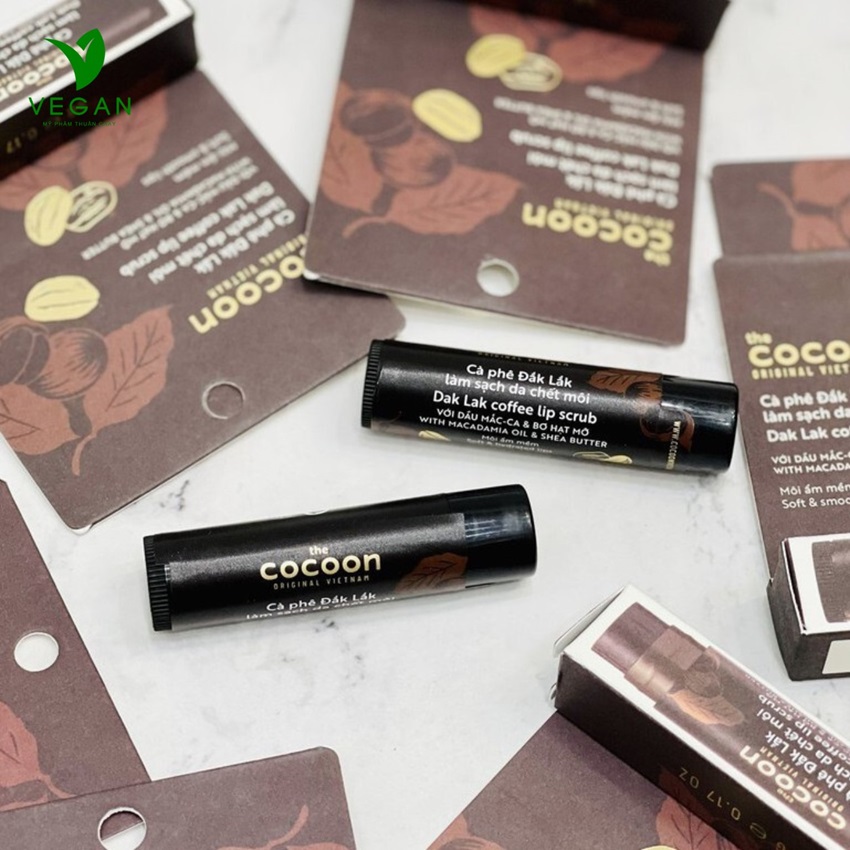 Cà phê đắk lắk làm sạch da chết môi cocoon 5g Cà phê đắk lắk làm sạch da chết môi cocoon 5g