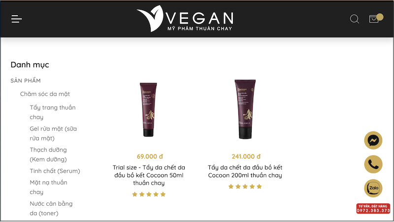 mua tay da chet da dau bo ket cocoon o VEGAN