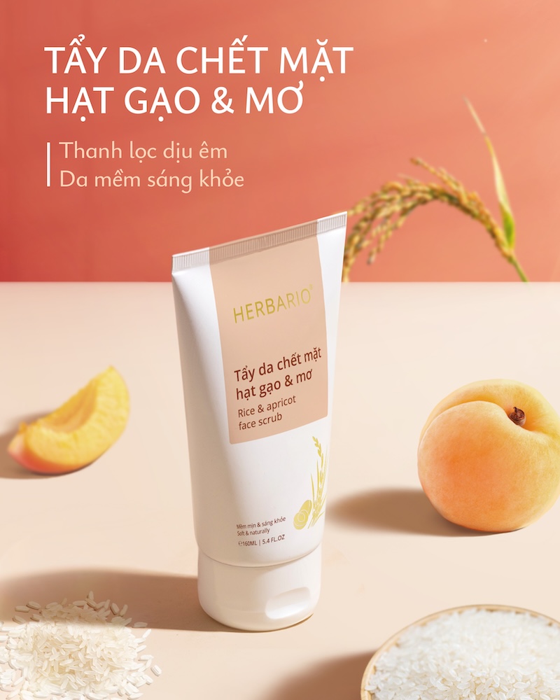 Tẩy da chết hạt gao & mơ Herbario tay da chet hat gao va mo Herbario