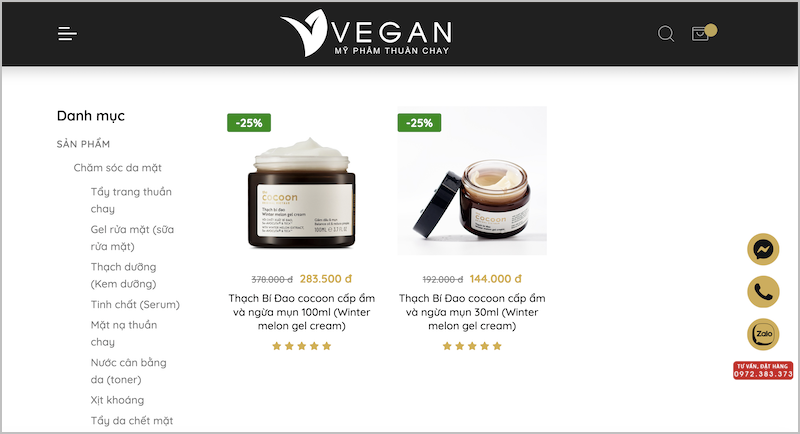 Mua thạch bí đao Cocoon ở VEGAN mua thach bi dao cocoon o VEGAN