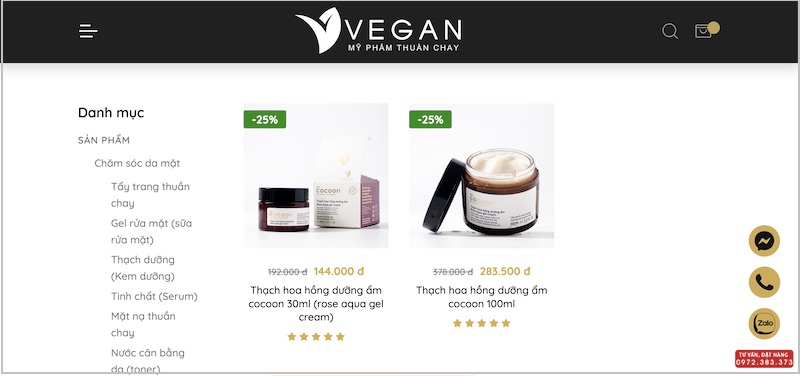 mua thach hoa hong duong am cocoon o VEGAN