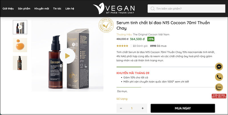 Mua tinh chất bí đao N15 ở VEGAN mua tinh chat bi dao n15 o vegan
