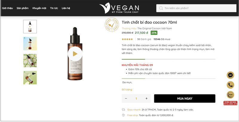 Mua tinh chất bí đao N7 ở VEGAN mua tinh chat bi dao n7 o vegan