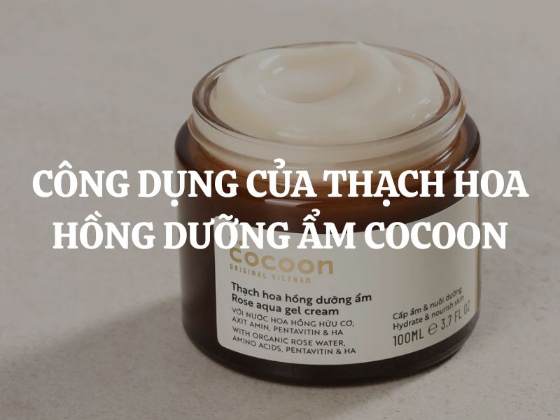 Công dụng của Thạch hoa hồng dưỡng ẩm Cocoon giúp da căng mịn suốt ngày dài