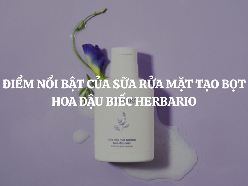 Điểm nổi bật của Sữa rửa mặt tạo bọt hoa đậu biếc Herbario là gì? Phân tích chi tiết