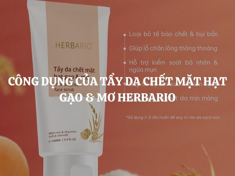 Giải mã Công dụng của Tẩy da chết mặt hạt gạo & mơ Herbario thuần chay