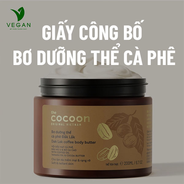 Giấy chứng nhận công bố sản phẩm Bơ dưỡng thể cà phê Đắk Lắk Cocoon sở y tế cấp phép