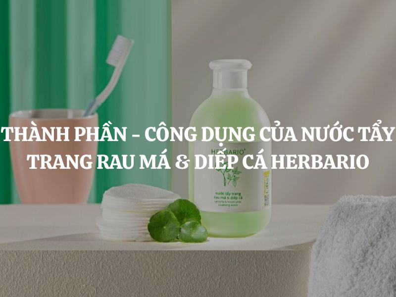 Phân tích chi tiết thành phần - công dụng của Nước tẩy trang rau má & diếp cá Herbario