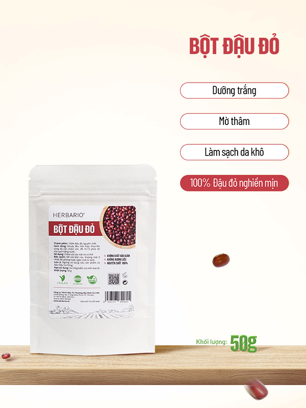 Bột đậu đỏ nguyên chất Herbario 50g