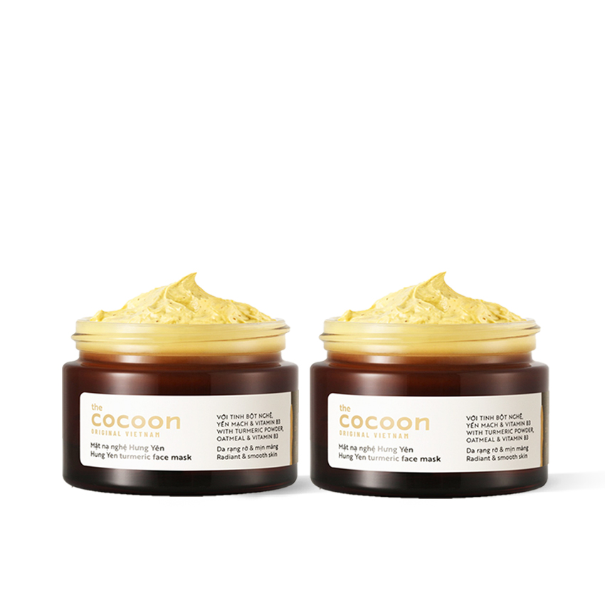 Combo 2 mặt nạ đất sét nghệ Hưng Yên Cocoon 30ml đều màu, giảm thâm