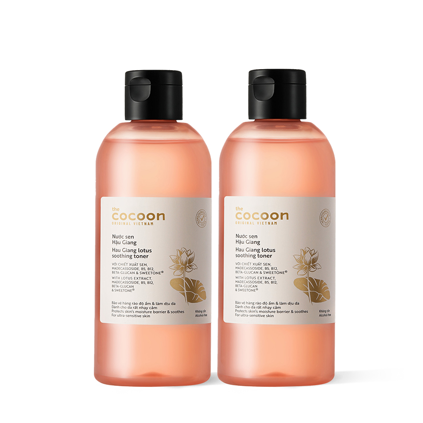 Combo 2 Toner Nước cân bằng da Sen Hậu Giang Cocoon 310ml thuần chay