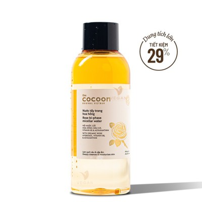 Bigsize - Nước tẩy trang hoa hồng Cocoon tẩy sạch makeup & cấp ẩm 310ml thuần chay (Bản mới)
