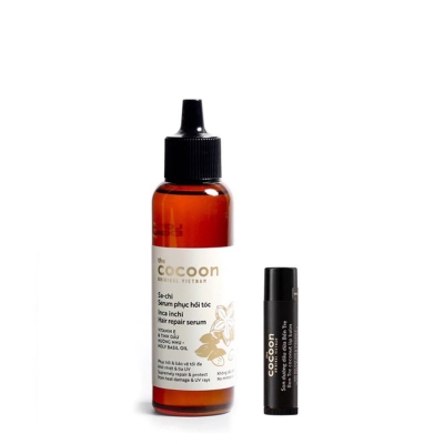 Bộ Serum Sachi phục hồi tóc Cocoon 70ml + Son dưỡng môi dầu dừa Bến Tre Cocoon 5g