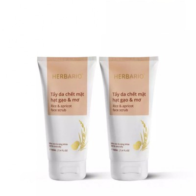 COMBO 2 Tẩy da chết mặt hạt gạo & mơ Herbario 160ml