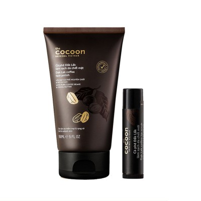 Combo cà phê tẩy da chết da mặt cocoon 150ml + Son tẩy da chết môi cocoon 5g Combo cà phê tẩy da chết da mặt cocoon 150ml + Son tẩy da chết môi cocoon 5g