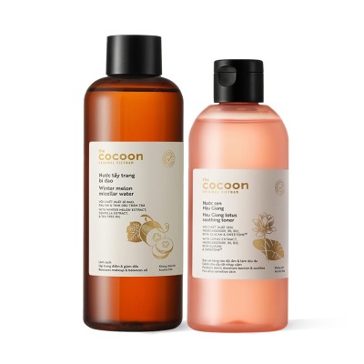 Combo Toner nước cân bằng da Sen Hậu Giang 310ml + Nước tẩy trang bí đao 500ml Cocoon thuần chay