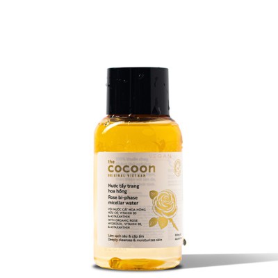 Nước tẩy trang hoa hồng tẩy sạch makeup & cấp ẩm 140ml Cocoon thuần chay (Bản mới)