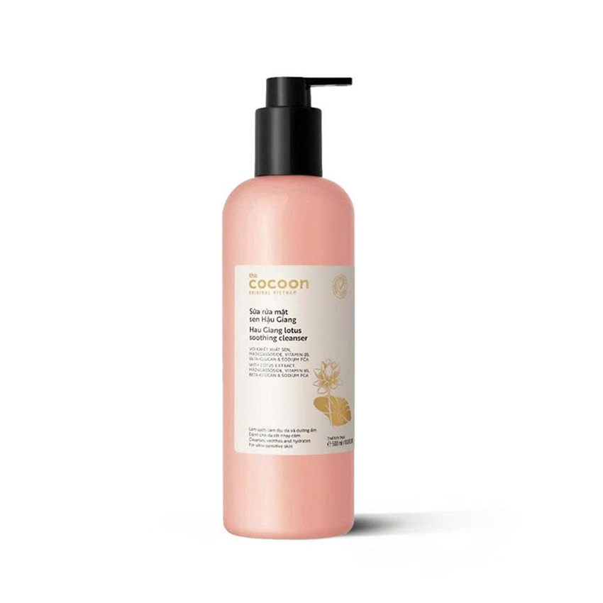 Supersize - Sữa rửa mặt sen Hậu Giang Cocoon 500ml - Vegan Mỹ phẩm thuần chay