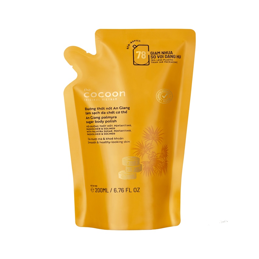Túi Refill - Đường Thốt Nốt An Giang Làm Sạch Da Chết Cơ Thể 200ML Thuần Chay